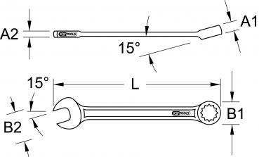 BRONZEplus Ringmaulschlüssel, extra lang 12 mm