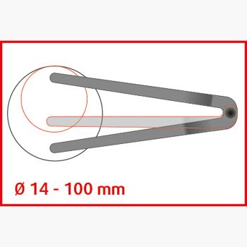 Stirnlochschlüssel Ø 14 - 100 mm mit Zapfendurchmesser 5,0 mm
