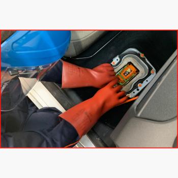 Elektriker-Schutzhandschuh mit mechanischem Schutz, Größe 11, Klasse 1, rot