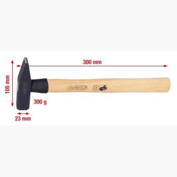 Schlosserhammer mit Hickorystiel, 300g