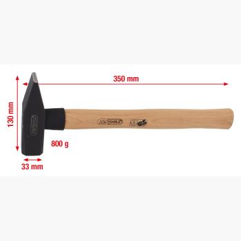 Schlosserhammer mit Hickorystiel, 800g