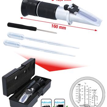 Refraktometer - optisches Prüfgerät für Batterieflüssigkeit, Frostschutzmittel und AdBlue®-Zusätze