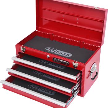Werkzeugtruhe mit 3 Schubladen-rot, L508xH255xB303mm 