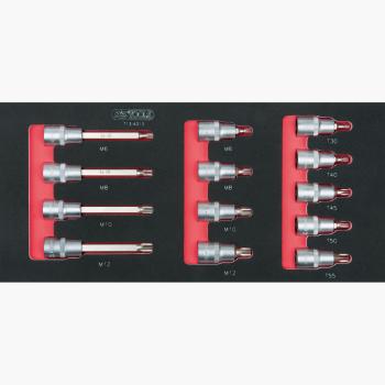 SCS 1/2" Bit-Stecknuss-Satz, 13-tlg in 1/3 Systemeinlage