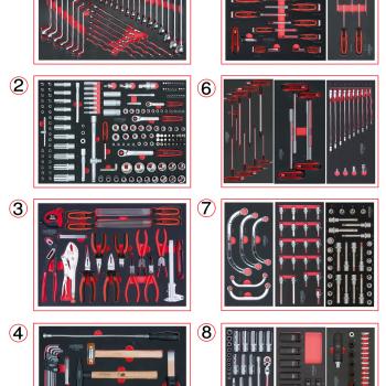 Universal-Systemeinlagen-Satz für 8 Schubladen mit 418 Premium-Werkzeugen