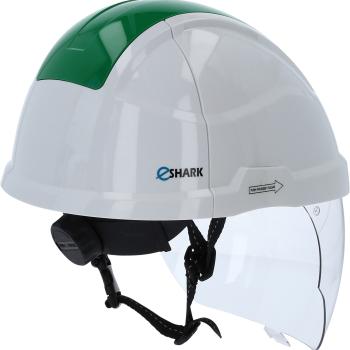 Arbeits-Schutzhelm mit Gesichtsschutz, grün