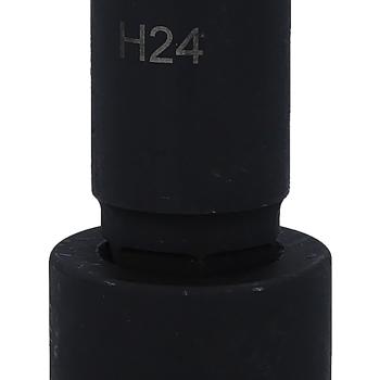 1" Kraft-Bit-Stecknuss Innensechskant, lang, 24mm