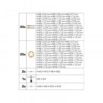 TiN Gewindeschneidwerkzeug-Satz, 110-tlg