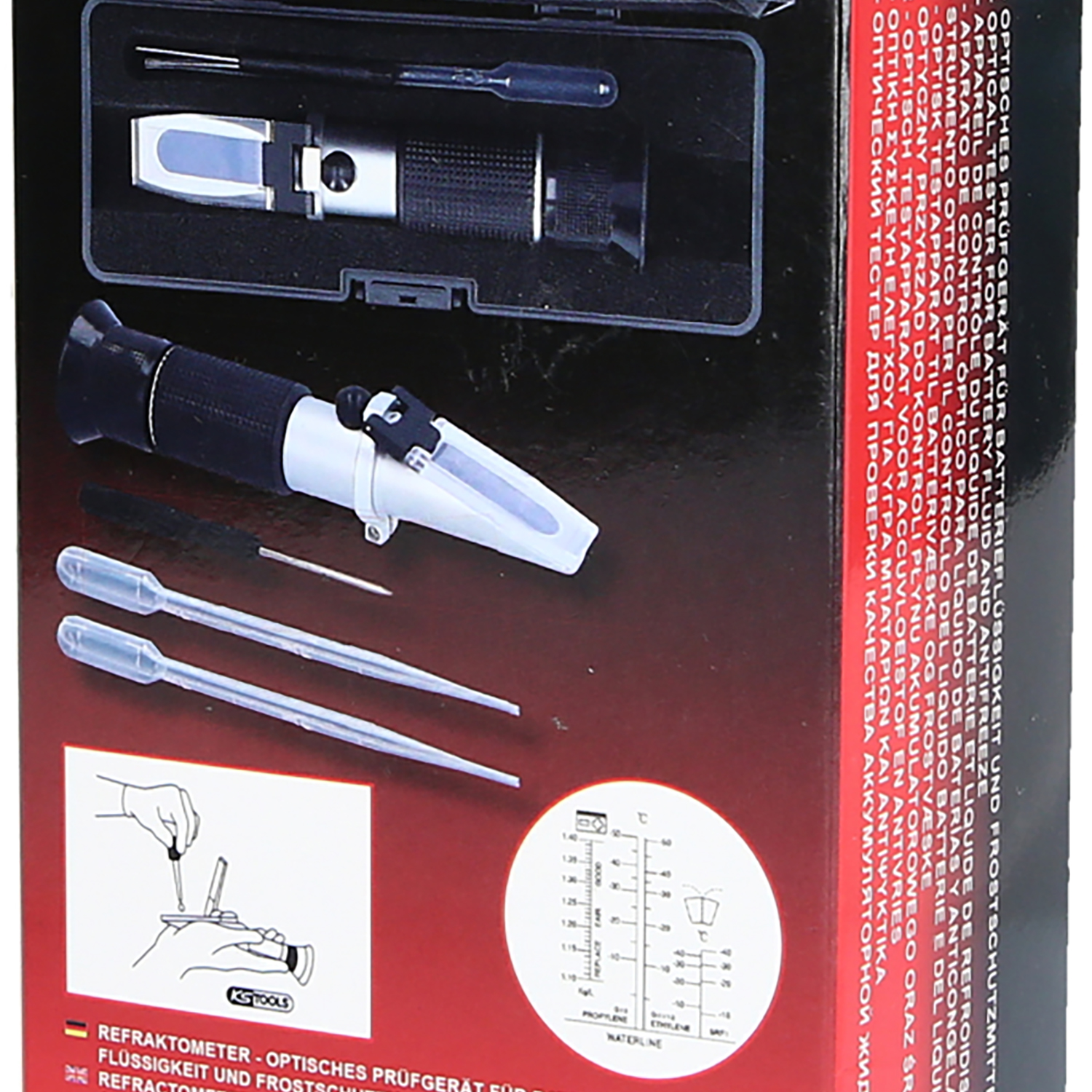 Werkzeuge24 - KS Tools Premiumwerkzeuge - Refraktometer Kühlflüssigkeit /  Batteriesäure