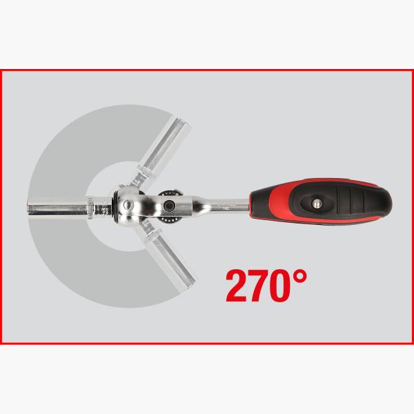 1/4" MODIFIX Mini-T-Griff-Schwenkkopf-Knarre, 72 Zahn