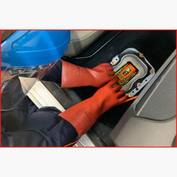 Elektriker-Schutzhandschuh mit mechanischem Schutz, Größe 10, Klasse 1, rot