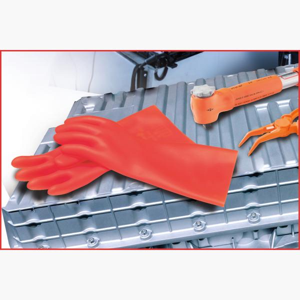 Elektriker-Schutzhandschuh mit mechanischen und thermischen Schutz, Größe 11, Klasse 00, rot