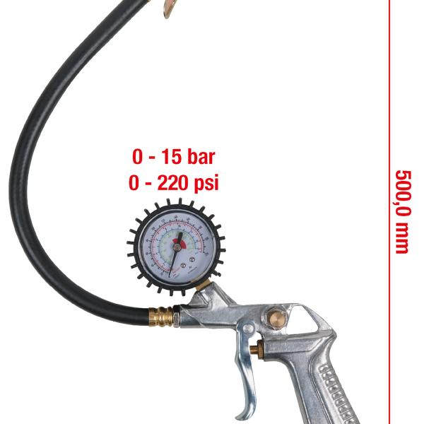 Druckluft-Reifenfüllmesser, 0-15bar
