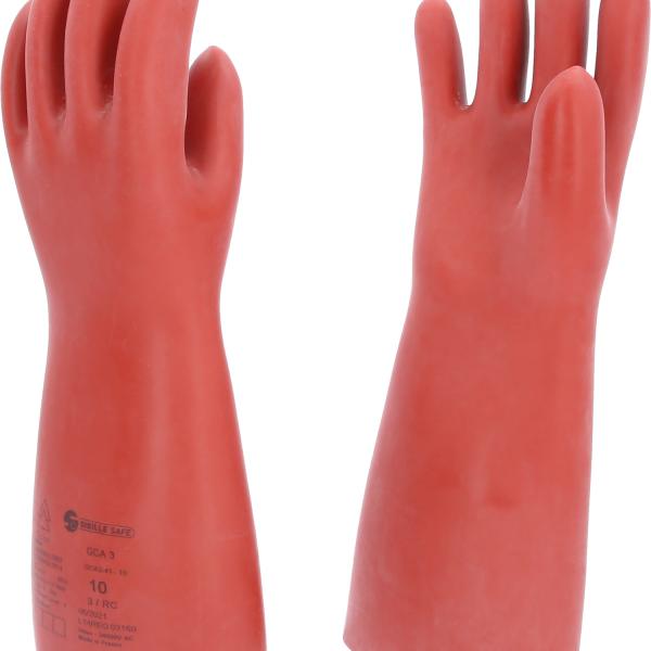Elektriker-Schutzhandschuh mit mechanischen und thermischen Schutz, Größe 10, Klasse 3, rot