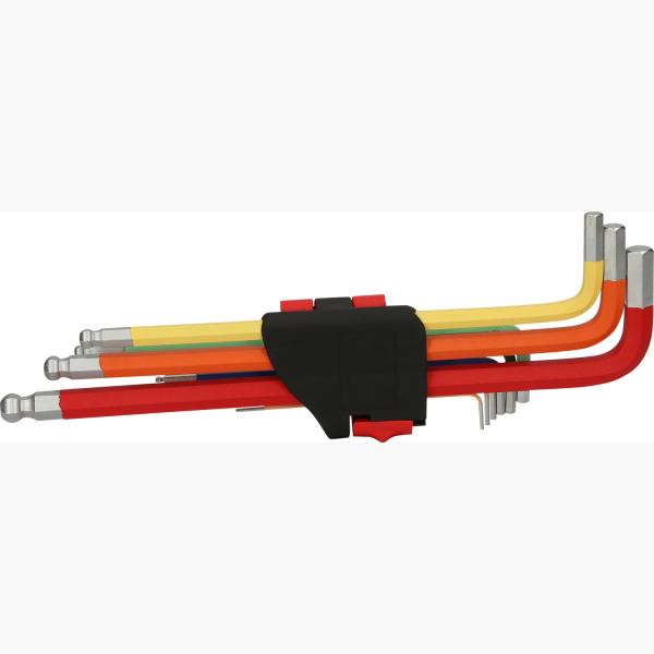 Kugelkopf-Innensechskant-Winkelstiftschlüssel-Satz, extra lang, 9-tlg, Zoll