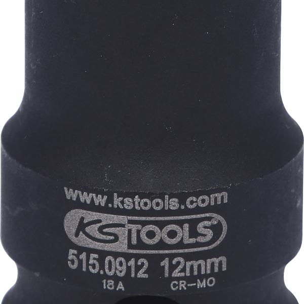 1/2" 12-kant-Kraft-Stecknuss, kurz, 12mm