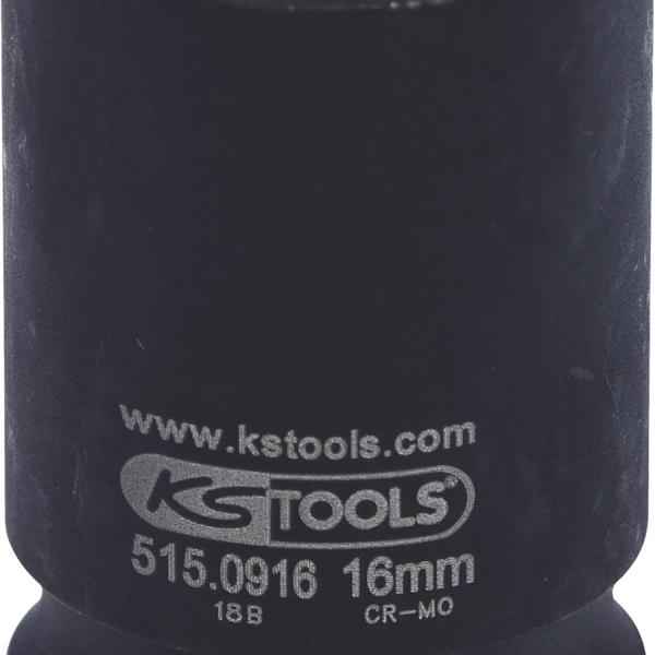 1/2" 12-kant-Kraft-Stecknuss, kurz, 16mm