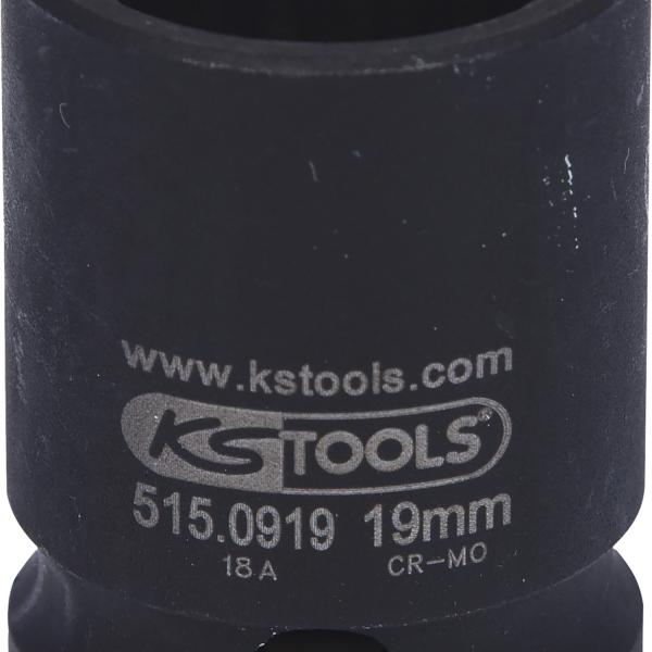 1/2" 12-kant-Kraft-Stecknuss, kurz, 19mm