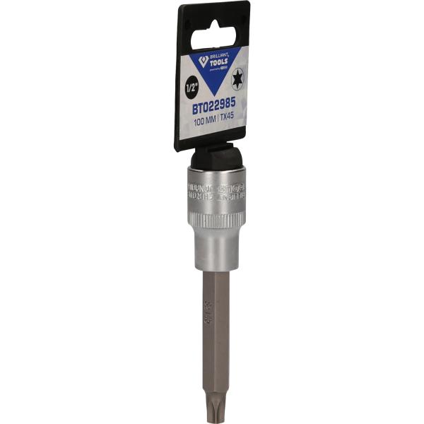 1/2" Torx-Bit-Stecknuss, 100 mm lang, T45