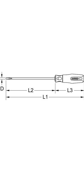 KS TOOLS - ERGOTORQUE VDE Schlitz-Schraubendreher, 1,0mm