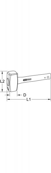 KS TOOLS - Baufäustel mit Fiberglasstiel, 1250g