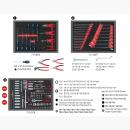 Universal-Systemeinlagen-Satz für 3 Schubladen mit 215 Premium-Werkzeugen