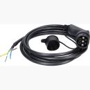 efuturo Ladekabel gerade, Ende offen auf Typ 2 Stecker zum Anschluss an eine Wallbox, 1 Phase, bis zu 7,4 kW, 32 A, 230 V, Mode 3, 5 Meter