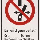 Warnschild Geerdet