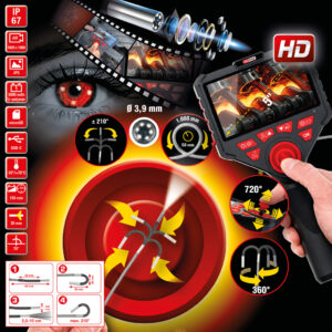HD-Videoskop-Satz mit Ø 3,9 mm 720° und 0° HD Frontkamera-Sonde, flexible PVC Hülle